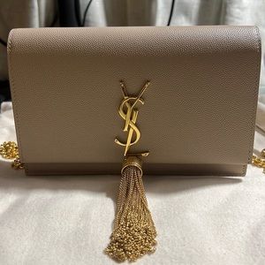 Saint Laurent Kate Chain Wallet with Tassel
